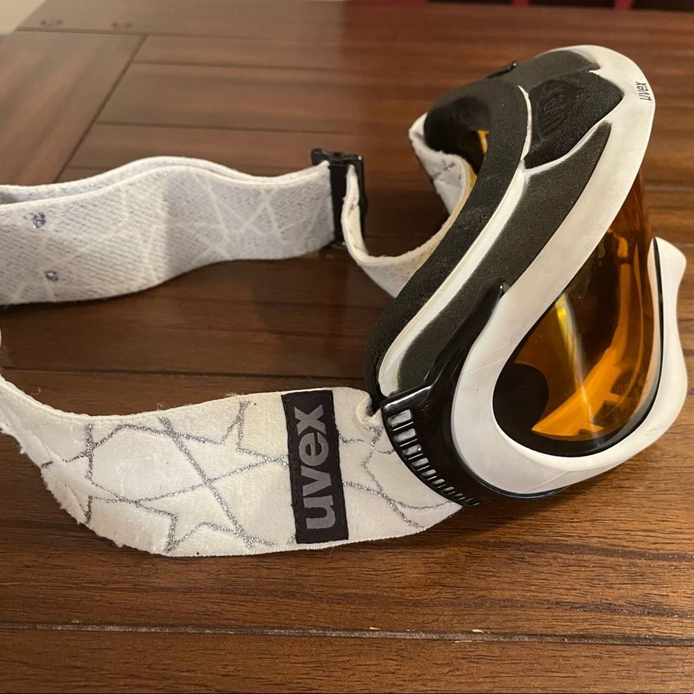 Uvex ski goggles white with glitter purple stars unisex men’s women’s